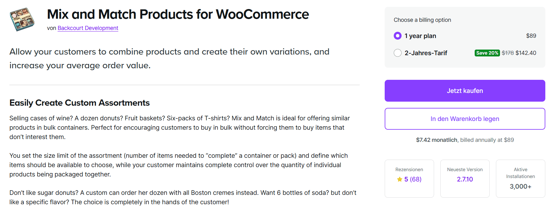 - Bright Plugins Mezcla y combina productos para WooCommerce