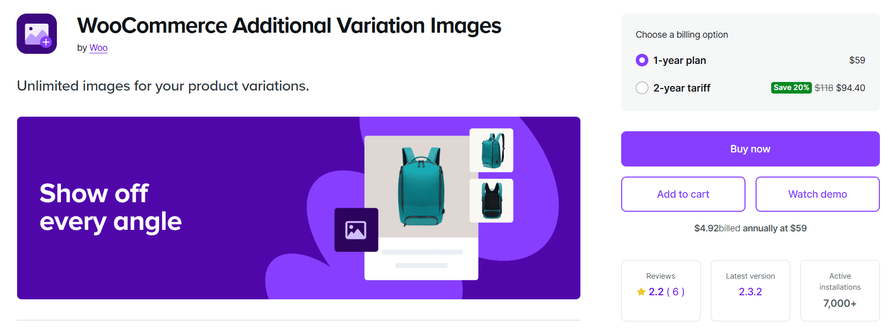 - Bright Plugins WooCommerce Additional Variation Images by WooCommerce