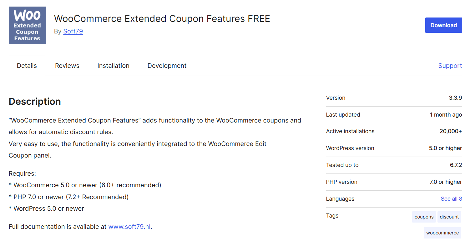 - Bright Plugins WooCommerce Extended Coupon Features WECF