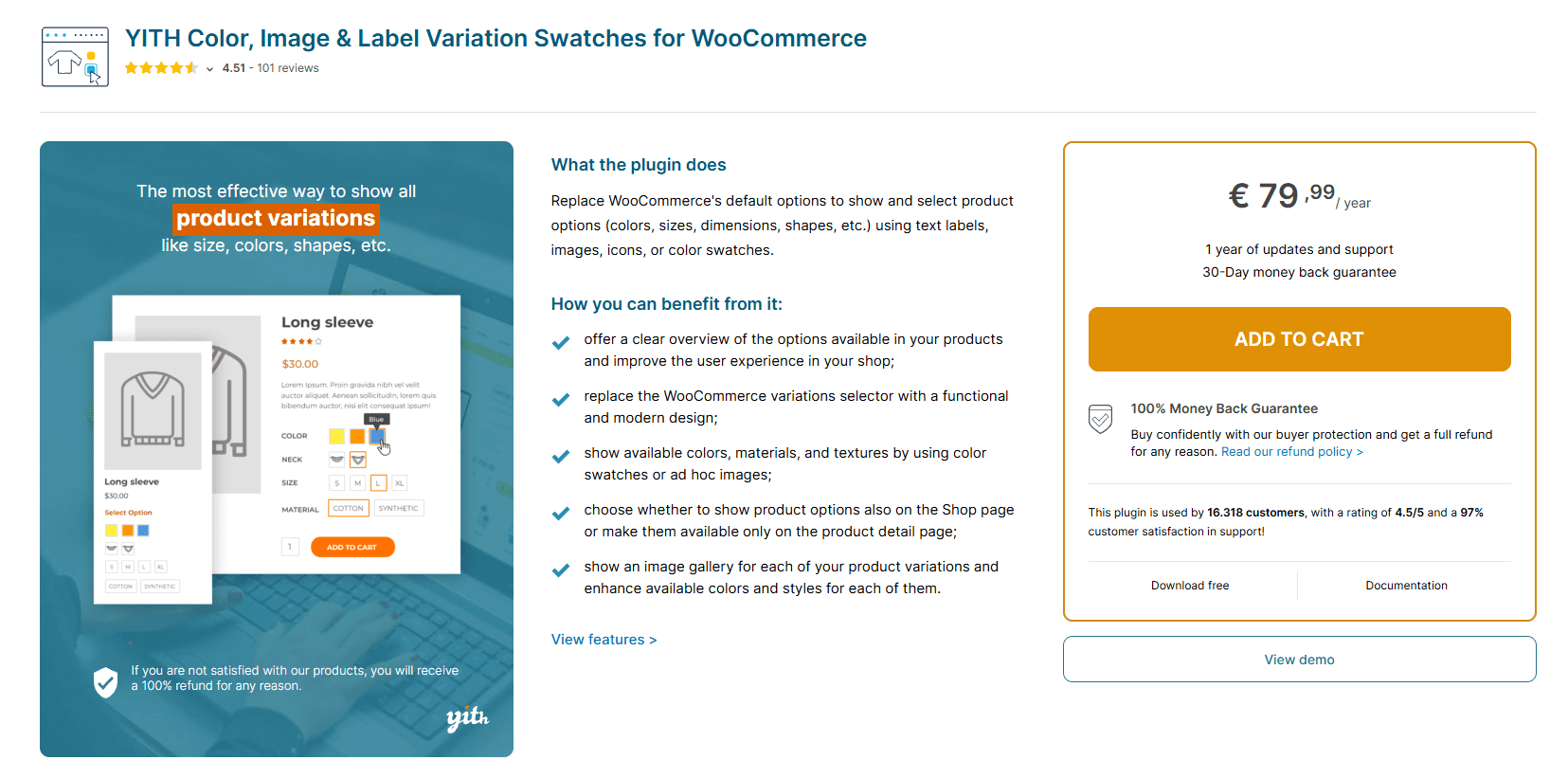 - Bright Plugins YITH WooCommerce Color and Label Variations