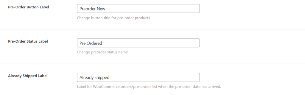 pre-order-button-status-settings Paramètres de configuration des boutons et des étiquettes de statut pour Pre-Orders for WooCommerce PRO
