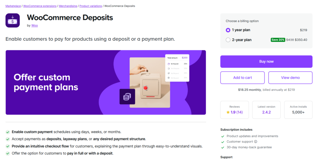 WooCommerce Deposits - Partial Payments - Bright Plugins