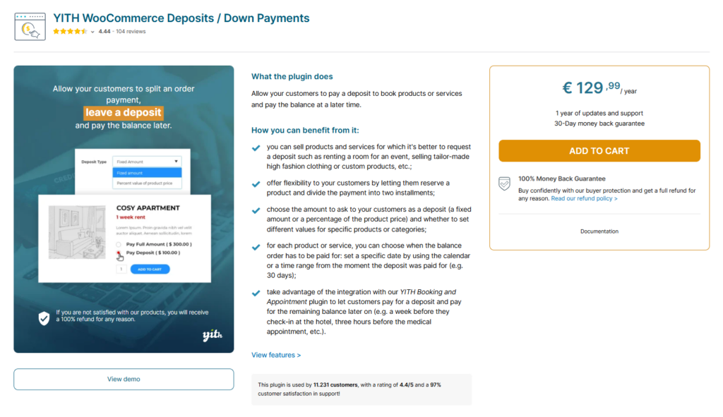 YITH WooCommerce Deposits - Down Payments - Bright Plugins