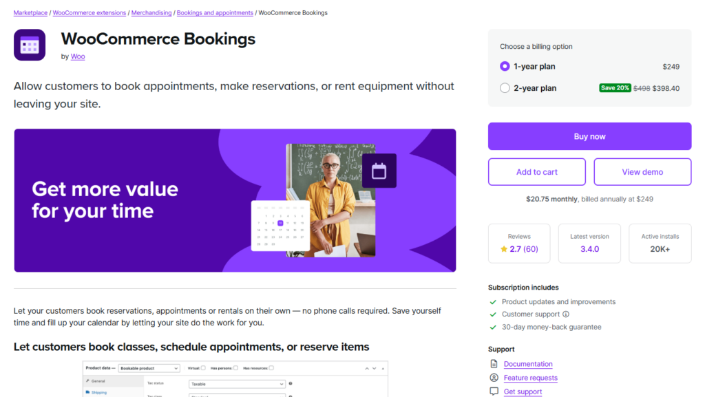 WooCommerce Bookings - Bright Plugins WooCommerce Bookings