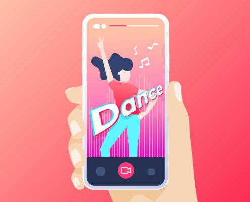 Hand-holding-smartphone-recording-dance-video-in-the-application