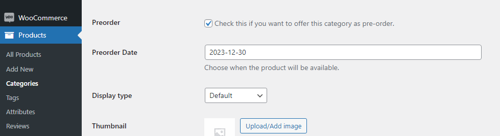 Bulk Preorder Date Category