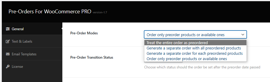 Treat the entire order as preordered