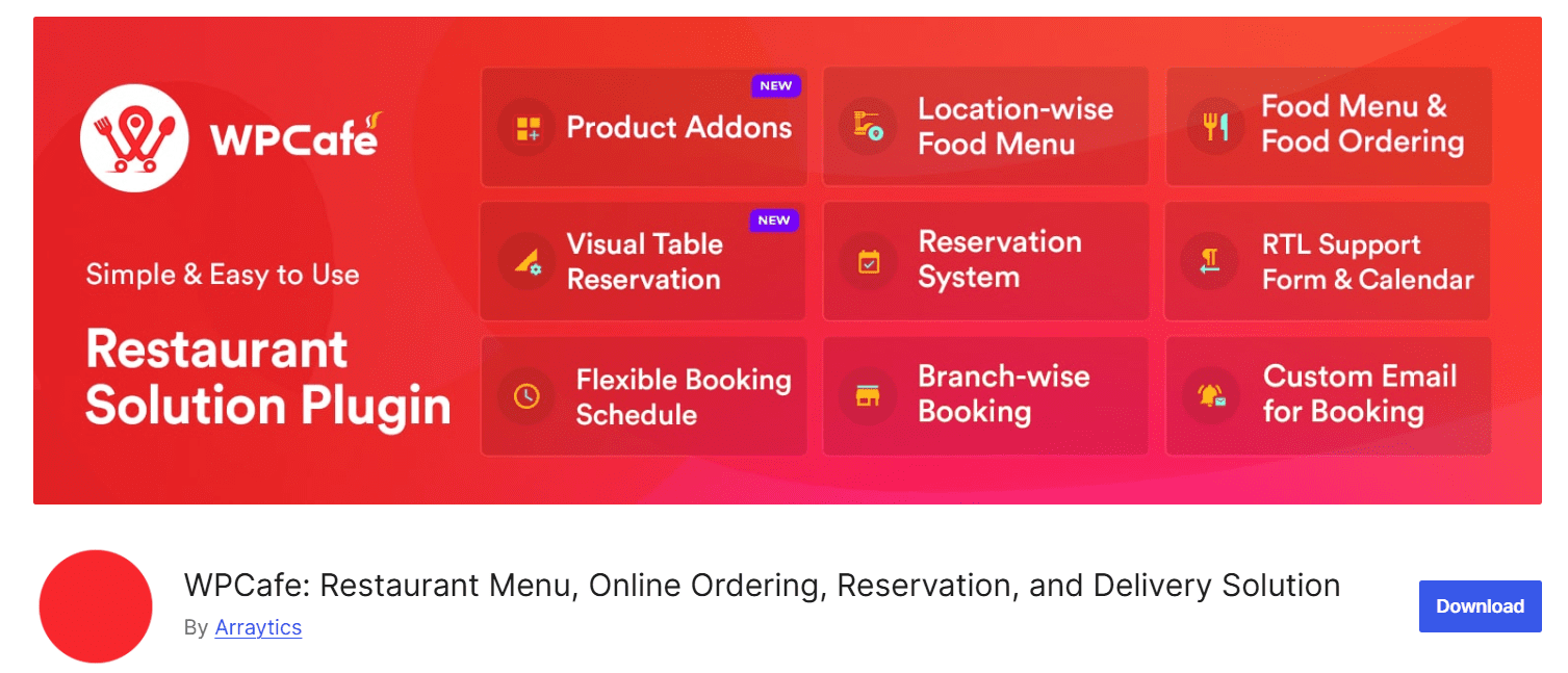 WpCafe- Pickup Delivery and Table Reservation